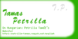 tamas petrilla business card